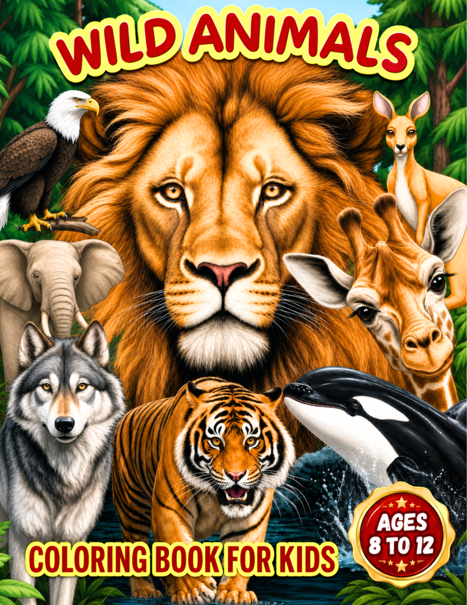 Wild Animals Coloring Book